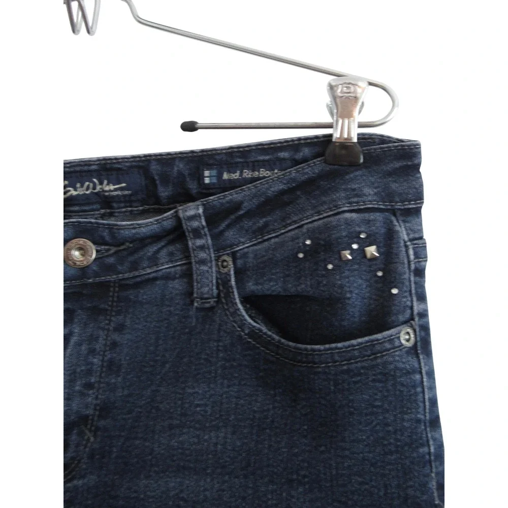 Salt Works NYC Mid Rise Bootcut Jeans‎ 12P Dark Wash Studded Stretch Denim Glam